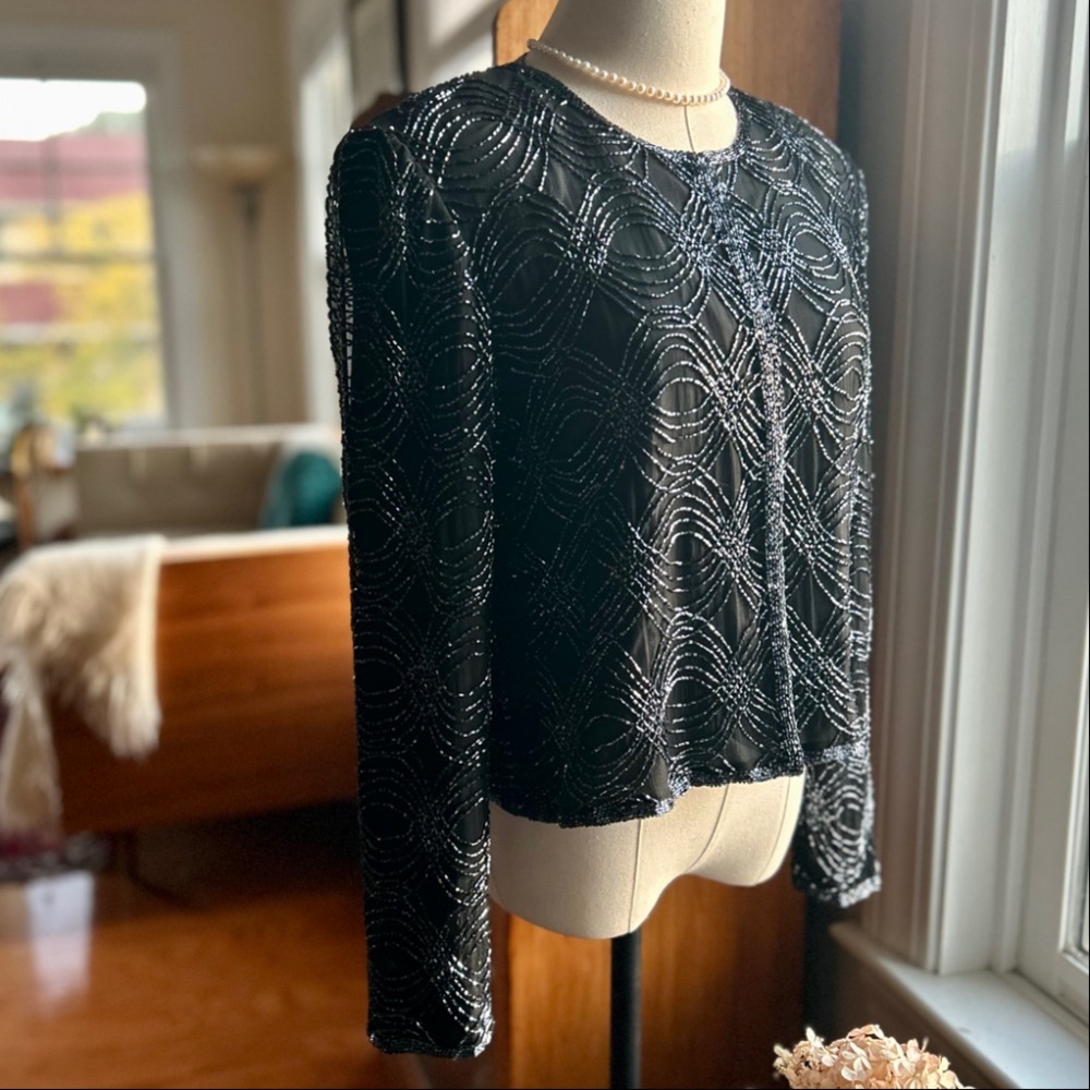 Vintage Beaded Silk Cardigan/Jacket